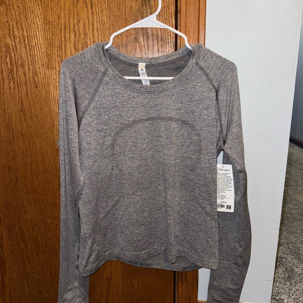 Lululemon Athletica Gray Crew Neck Top